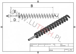 Wymiarowanie podajnika ślimakowego z pazurem