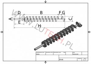 Wymiarowanie podajnika ślimakowego z przeciwzwojem